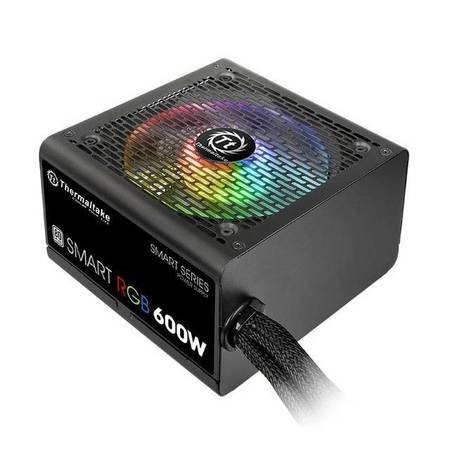 THERMALTAKE Smart RGB 600W 80 PLUS ATX12V 2.3 Power Supply w/ Active PFC (Black) PS-SPR-0600NHFAWU-1